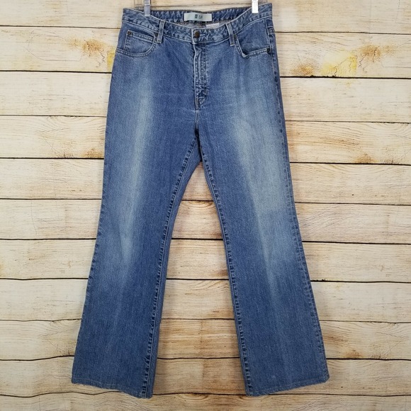 GAP Pants - Gap Flare Stretch Jeans Womens 14 Regular Blue Cotton Blend Mid Rise Medium Wash